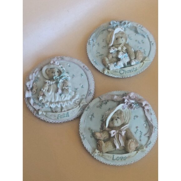 Cherished Teddies Figurines Wall Plaques by Priscilla Hillman Set of 3 1994 - Picture 14 of 16